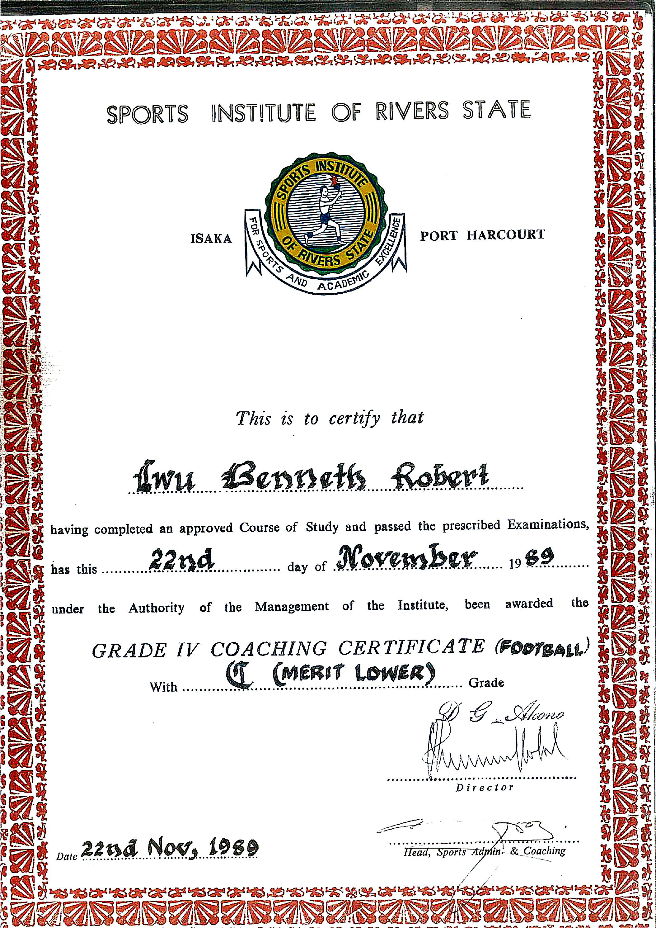 Grade IV Coaching Certificate (Football)